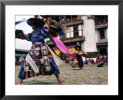 Black Hat Dancers, Tsechu Festival, Gangtey Gompa, Himalayan Kingdom, Bhutan by Lincoln Potter Pricing Limited Edition Print image