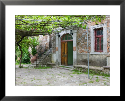 Courtyard Detail, Limonos Monastery, Filia, Lesvos, Mithymna, Aegean Islands, Greece by Walter Bibikow Pricing Limited Edition Print image