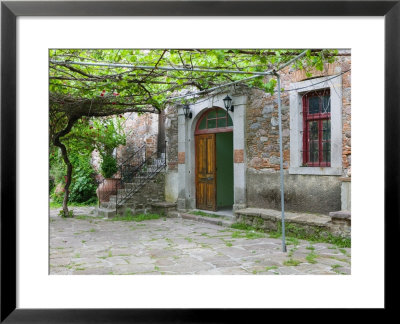 Courtyard Detail, Limonos Monastery, Filia, Lesvos, Mithymna, Aegean Islands, Greece by Walter Bibikow Pricing Limited Edition Print image