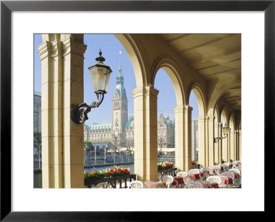 Alsterarkaden And Town Hall, Hamburg, Germany, Europe by Hans Peter Merten Pricing Limited Edition Print image