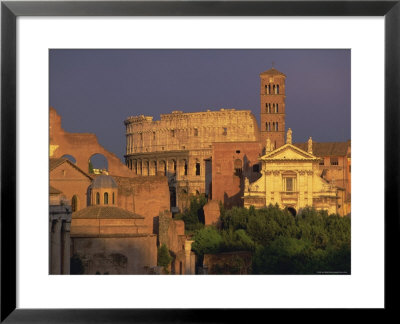 View Across The Roman Forum Towards Colosseum And St. Francesco Romana, Rome, Lazio, Italy, Europe by John Miller Pricing Limited Edition Print image