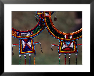 Traditional Maasai Jewellery At The Craft Market Near Rekero, Rift Valley, Kenya by Tom Cockrem Pricing Limited Edition Print image