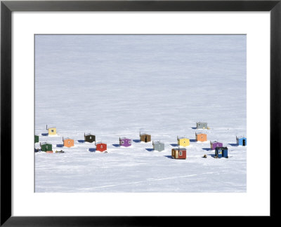 Overhead Of Ice Fishing Huts by Guylain Doyle Pricing Limited Edition Print image
