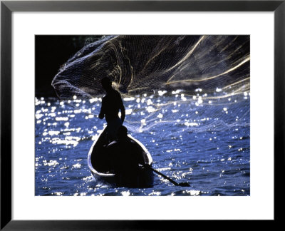 Traditional Fishermen Throw Their Net On Lake Victoria by David Pluth Pricing Limited Edition Print image