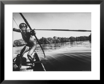 Brazilian Indian Fishing With A Bow And Arrow by Stan Wayman Pricing Limited Edition Print image
