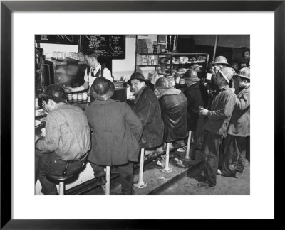 Construction Workers Taking A Lunch Break, Construction Of The Queens Midtown Tunnel,New York City by Carl Mydans Pricing Limited Edition Print image