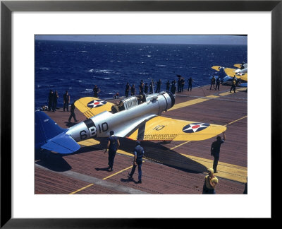 Douglas Tbd Torpedo Bomber Taxing To Parking Area Aboard The Aircraft Carrier Uss Entrprise by Carl Mydans Pricing Limited Edition Print image