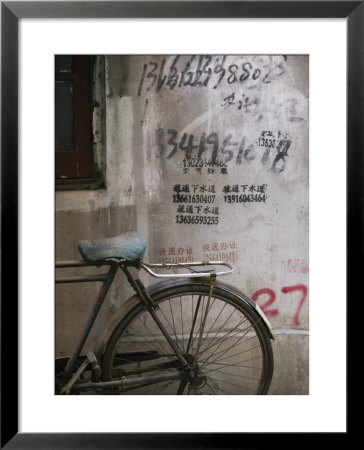 Bicycle And Graffitti, Taikang Road Arts Center, French Concession Area, Shanghai, China by Walter Bibikow Pricing Limited Edition Print image