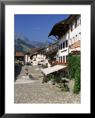 Main Street And 17Th Century Houses, Gruyeres, Fribourg Canton, Switzerland by Gavin Hellier Pricing Limited Edition Print image