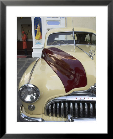 Old Buick Car In Front Of Entrance To The City Palace Hotel, Old City, Udaipur, India by Eitan Simanor Pricing Limited Edition Print image