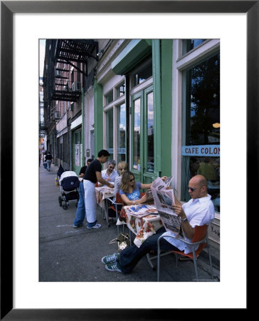 Young People Outside The Colonial Cafe In Nolita Neighbourhood, Manhattan, New York, Usa by Yadid Levy Pricing Limited Edition Print image