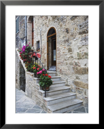 Flower-Lined Stairway, Petroio, Italy by Dennis Flaherty Pricing Limited Edition Print image