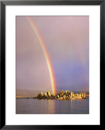 Rainbow Over Tufa Formations On Mono Lake, Sierra Nevada Mountains, California, Usa by Christopher Talbot Frank Pricing Limited Edition Print image