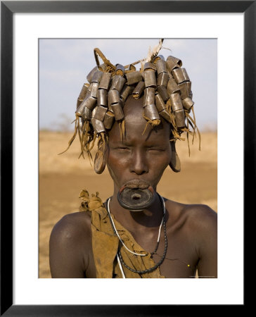 Portait Of A Mursi Girl With Clay Lip Plate, Lower Omo Valley, Ethiopia by Gavin Hellier Pricing Limited Edition Print image