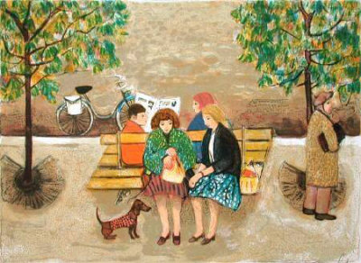 Sur Le Banc by Nathalie Chabrier Pricing Limited Edition Print image