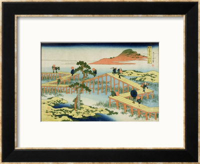 Eight Part Bridge, Province Of Mucawa, Japan, Circa 1830 by Katsushika Hokusai Pricing Limited Edition Print image