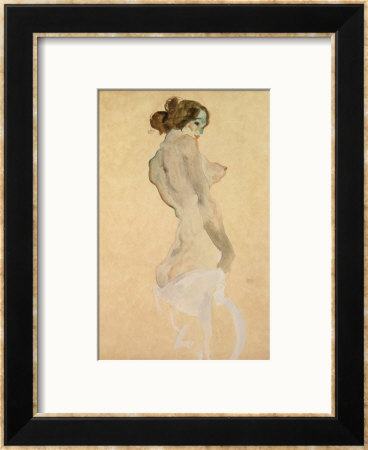 Standing Female Nude, 1912 by Egon Schiele Pricing Limited Edition Print image