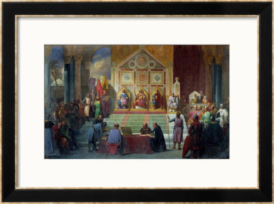 Assembly Of Crusaders In Ptolemais In 1148, 1840 by Charles Alexandre Debacq Pricing Limited Edition Print image