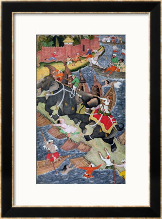 Akbar Tames The Savage Elephant, Hawa'i, Circa 1590 by Basawan Pricing Limited Edition Print image