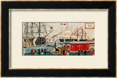 Commodore Perry's Gift Of A Railway To The Japanese In 1853 by Ando Hiroshige Pricing Limited Edition Print image