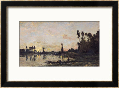 Sunset On The Oise, 1865 by Charles-Francois Daubigny Pricing Limited Edition Print image