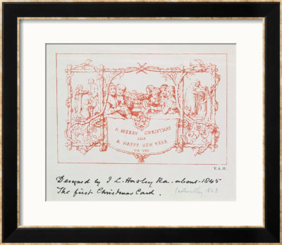 The Christmas Card Horsley Designed And Sent To Henry Cole, 1843, Known As The First Christmas Card by John Callcott Horsley Pricing Limited Edition Print image