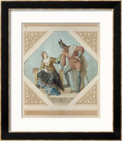 Brunhilde And Hagen, Illustration For The Niebelungen By Richard Wagner, 1846 by Julius Schnorr Von Carolsfeld Pricing Limited Edition Print image