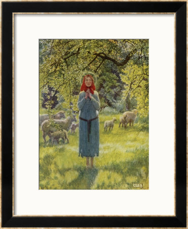 Jeanne D'arc Hearing Her Voices While Minding Her Sheep At Domremy by Eleanor Fortescue Brickdale Pricing Limited Edition Print image