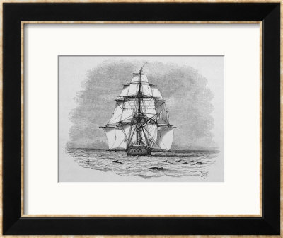 Hms Beagle Among Porpoises Charles Darwin's Research Ship by R.T. Pritchett Pricing Limited Edition Print image