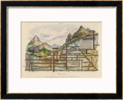 Cross-Section Of A Coal Mine Showing All The Underground Chambers And Tunnels by Du Casse Pricing Limited Edition Print image
