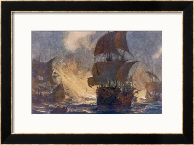 The Spanish Armada The Spanish Fleet Is Dispersed By Fireships In The Calais Roads by Norman Wilkinson Pricing Limited Edition Print image