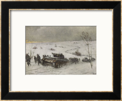 German Tank Column Accompanied By Infantry Advances Into Russia by Schnurpel Pricing Limited Edition Print image