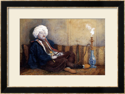 Portrait Of Sir Thomas Phillips In Eastern Costume, Reclining With A Hookah by Richard Dadd Pricing Limited Edition Print image