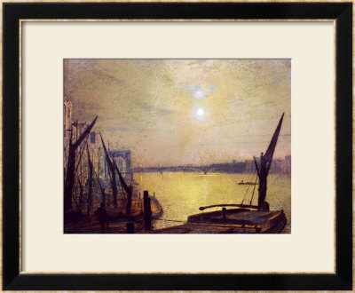 Southwark Bridge From Blackfriars By Night, 1881 by John Atkinson Grimshaw Pricing Limited Edition Print image