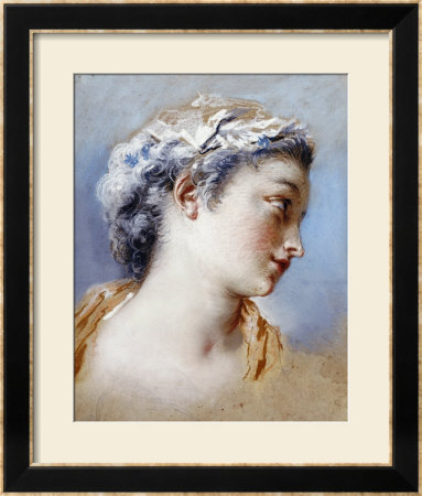 A Portrait Study Of A Young Girl In Profile To The Right by Jacques Andre Portail Pricing Limited Edition Print image