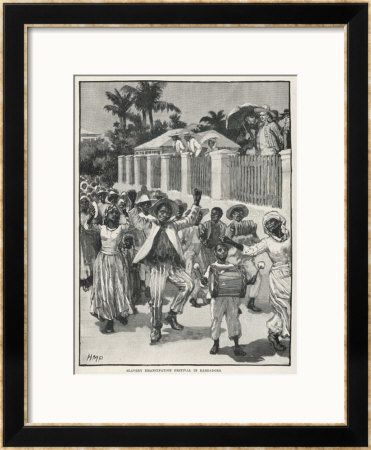 Former Slaves Celebrating Their Emancipation In Barbados by H.M. Paget Pricing Limited Edition Print image