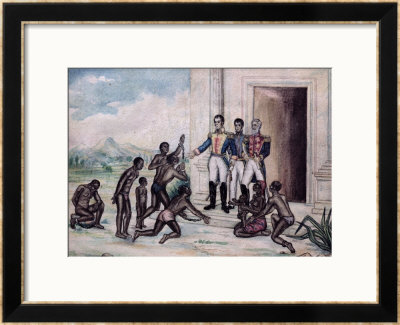 Liberation Of Slaves By Simon Bolivar (1783-1830) by Fernandez Luis Cancino Pricing Limited Edition Print image
