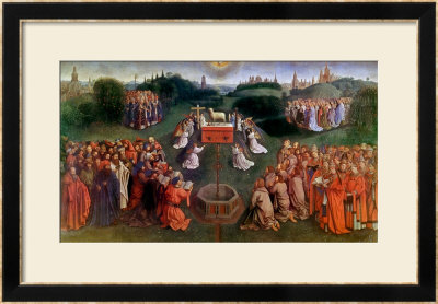Copy Of The Adoration Of The Mystic Lamb, From The Ghent Altarpiece, Lower Half Of Central Panel by Hubert & Jan Van Eyck Pricing Limited Edition Print image