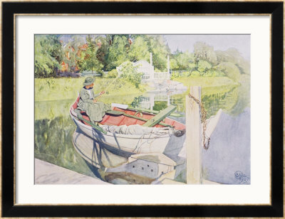 Fishing, 1909 by Carl Larsson Pricing Limited Edition Print image