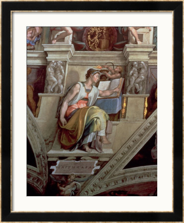 Sistine Chapel Ceiling: Eritrean Sibyl, 1510 by Michelangelo Buonarroti Pricing Limited Edition Print image