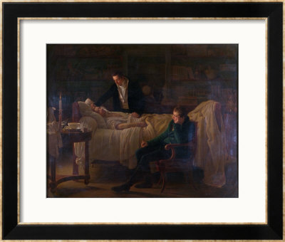 Marie Francois Xavier Bichat Dying Surrounded By The Doctors Esparon And Philibert Joseph Roux by Louis Hersent Pricing Limited Edition Print image