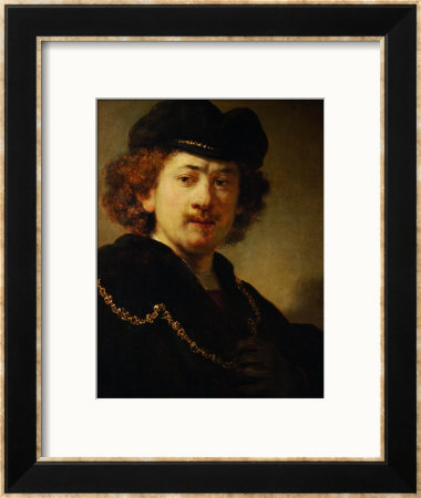 Portrait Of The Artist With Cap And Gold Chain, 1633 by Rembrandt Van Rijn Pricing Limited Edition Print image