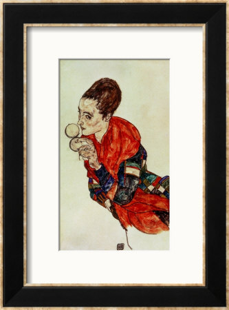Portrait Of The Actress Marga Boerner With Compact, 1917 by Egon Schiele Pricing Limited Edition Print image