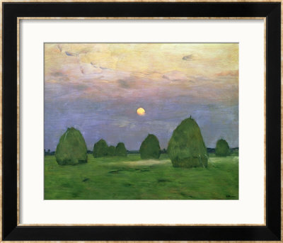 Hayricks At Dusk, 1899 by Isaak Ilyich Levitan Pricing Limited Edition Print image