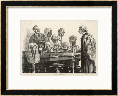 Barrister Wonders If A More Fashionable Style Of Wig Could Help Him Impress The Jurors by Charles Paul Pricing Limited Edition Print image