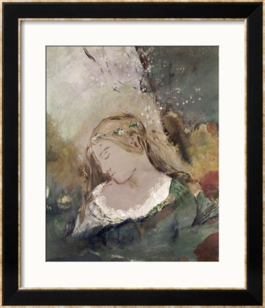 Title Unknown (Woman With Flowers In Hair) by Odilon Redon Pricing Limited Edition Print image