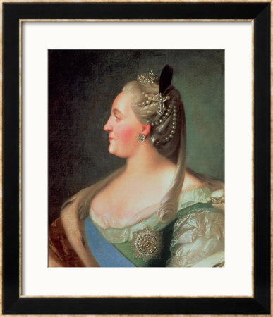 Portrait Of Empress Catherine Ii The Great (1729-96), After 1763 by Fedor Stepanovich Rokotov Pricing Limited Edition Print image