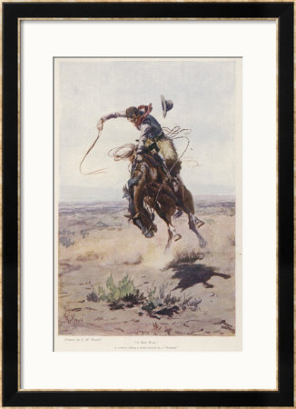 Breaking-In A Bad Hoss by Charles Marion Russell Pricing Limited Edition Print image