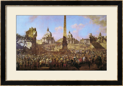 Entry Into Rome Of Jerzy Ossolinski Emissary Of Wladyslaw Iv Of Poland With Pope Urban Viii 1779 by Bernardo Bellotto Pricing Limited Edition Print image