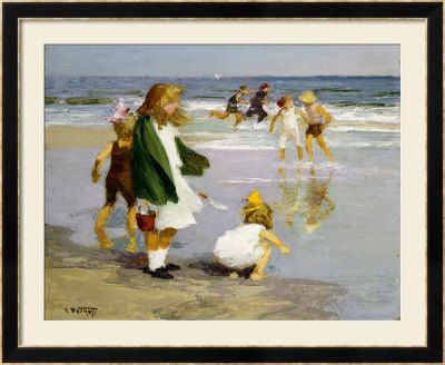 Play In The Surf by Edward Henry Potthast Pricing Limited Edition Print image